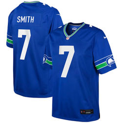 Youth Seattle Seahawks Geno Smith Royal Blue Retro Throwback Nike Game Jersey