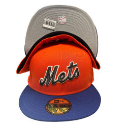 New York Mets Orange Blue Two Tone King x Nobatty 25th Anniversary Patch Gray UV New Era 59FIFTY Fitted Hat