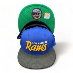 Los Angeles Rams Royal Black Cord Helmet Patch Green UV New Era 9FIFTY Snapback Hat