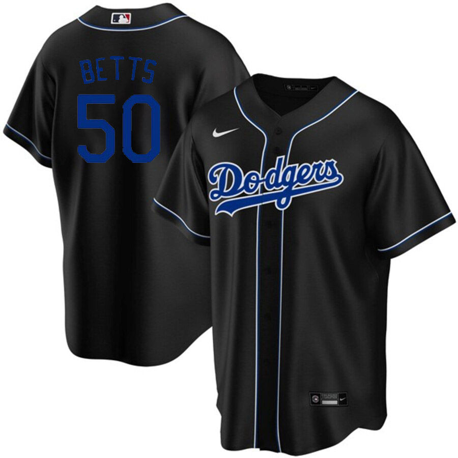 Los Angeles Dodgers Mookie Betts Black Royal Blue Fashion Nike Jersey