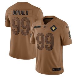 Los Angeles Rams Aaron Donald Brown Nike 2023 Salute To Service Limited Jersey