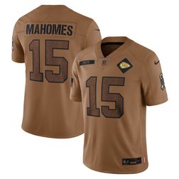 Kansas City Chiefs Patrick Mahomes Brown Nike 2023 Salute To Service Limited Jersey