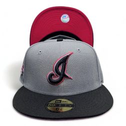 Cleveland Indians Gray Two Tone Hat God 5 Arrival Da Real Boogeyman Jacobs Field Patch Scarlet UV 59FIFTY Fitted Hat