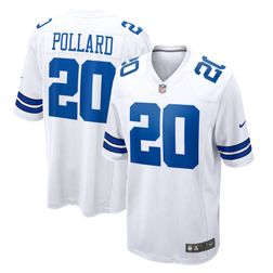 Dallas Cowboys Tony Pollard White Royal Nike Game Jersey