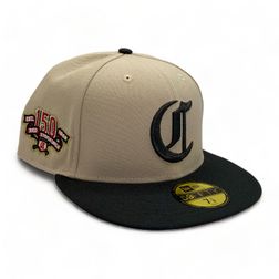 Cincinnati Reds Stone and Graphite "Bonnie & Clyde Pack" 150th Anniversary Patch Gray UV New Era 59Fifty Fitted Hat