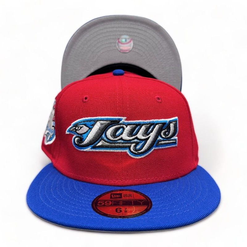 Toronto Blue Jays Red Royal Leon 30th Patch Gray UV 59FIFTY Fitted Hat