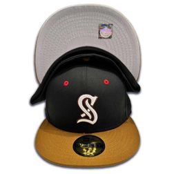 Sacramento Solons Black Brown Two Tone PCL Patch Gray UV 59FIFTY Fitted Hat