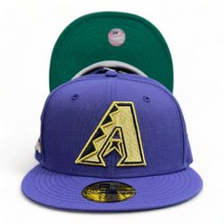 Arizona Diamondbacks Purple Leon in the Lab 2001 WS Patch Green UV 59FIFTY Fitted Hat