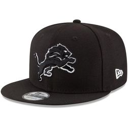 Detroit Lions Black White Basic NFL New Era 9FIFTY Snapback Hat