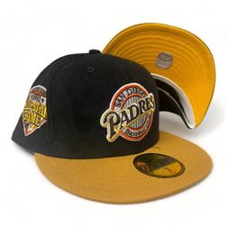 San Diego Padres Black Cord Two Tone 1992 ASG Patch Yellow UV New Era 59Fifty Fitted Hat