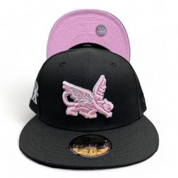 Texas Rangers Black Hat God 5 Arrival Mrdomepieces City Connect Patch Pink UV 59FIFTY Fitted Hat