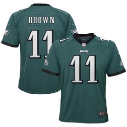 Youth Philadelphia Eagles A.J. Brown Midnight Green Nike Game Jersey