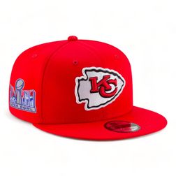 Kansas City Chiefs Red Super Bowl LVIII Side Patch New Era 9FIFTY Snapback Hat