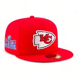 Kansas City Chiefs Red Super Bowl LVIII Side Patch NFL New Era 59FIFTY Fitted Hat