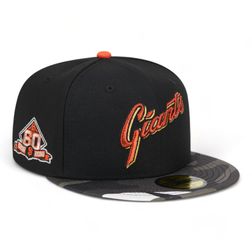 San Francisco Giants Metallic Camo 60th Aniv Patch Gray UV New Era 59FIFTY Fitted Hat