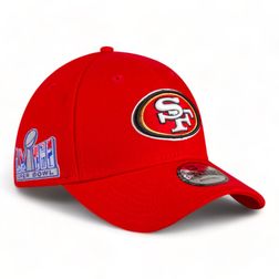 San Francisco 49ers Red Super Bowl LVIII Side Patch New Era 9FORTY Adjustable Hat