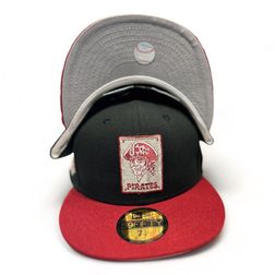 Pittsburgh Pirates Black Red Two Tone CG Pack 1971 WS Patch Gray UV New Era 59FIFTY Fitted Hat