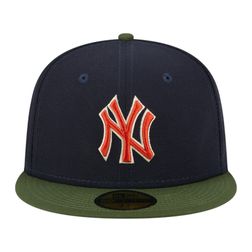 New York Yankees Navy Green Two Tone Sprouted Collection Gray UV New Era 59FIFTY Fitted Hat