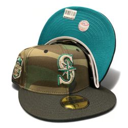 Seattle Mariners Camo Black Two Tone 2023 All Star Game Patch Teal UV New Era 59FIFTY Fitted Hat