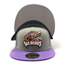 Knoxville Ice Bears Storm Gray Purple 2002 Patch SPHL New Era 59FIFTY Fitted Hat