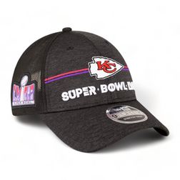 Kansas City Chiefs Heather Black Super Bowl LVIII New Era 9FORTY Trucker Adjustable Hat