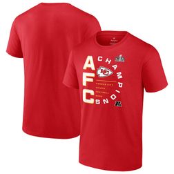 Kansas City Chiefs Red 2023 AFC Champions Right Side Draw Tee