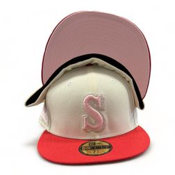 Seattle Mariners Chrome Red Valentine's 30th Aniv Patch Pink UV New Era 59FIFTY Fitted Hat