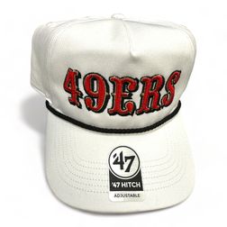 San Francisco 49ers White '47 Brand Hitch Roper Adjustable Hat