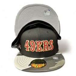 San Francisco 49ers Metallic Camo Super Bowl XXIV Patch Gray UV New Era 59FIFTY Fitted Hat