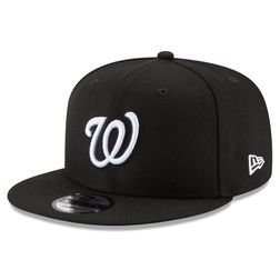 Washington Nationals Black and White Basic New Era 9FIFTY Snapback Hat