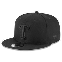 Texas Rangers Black on Black Basic New Era 9FIFTY Snapback Hat