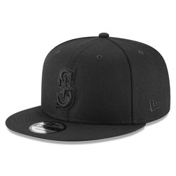 Seattle Mariners Black on Black Basic New Era 9FIFTY Snapback Hat