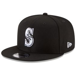 Seattle Mariners Black and White Basic New Era 9FIFTY Snapback Hat