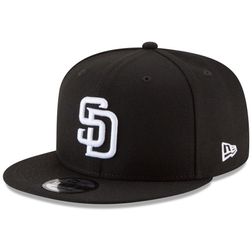 San Diego Padres Black and White Basic New Era 9FIFTY Snapback Hat