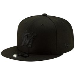 Miami Marlins Black on Black Basic New Era 9FIFTY Snapback Hat