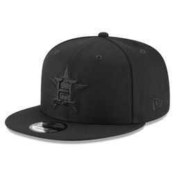 Houston Astros Black on Black Basic New Era 9FIFTY Snapback Hat
