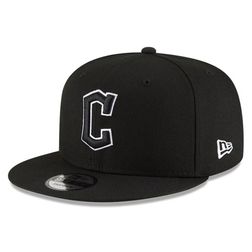 Cleveland Guardians Black and White Basic New Era 9FIFTY Snapback Hat