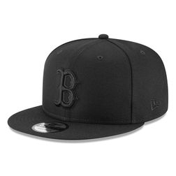 Boston Red Sox Black on Black Basic New Era 9FIFTY Snapback Hat