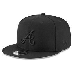 Atlanta Braves Black on Black Basic New Era 9FIFTY Snapback Hat