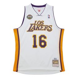 Los Angeles Lakers Pau Gasol Mitchell & Ness 2008-09 Noche Latina Swingman Player White Jersey
