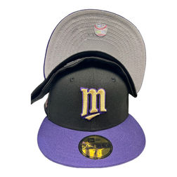 *PREORDER* Minnesota Twins Black Purple Two Tone 40th Season Patch Gray UV New Era 59FIFTY Fitted Hat