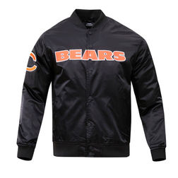 Chicago Bears Black Pro Standard Big Logo Satin Jacket