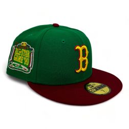 Boston Red Sox Green and Maroon Bounty Hunter Pack 1999 ASG Patch Gray UV New Era 59Fifty Fitted Hat