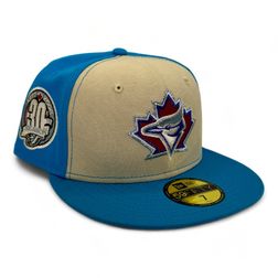 Toronto Blue Jays Blue and Stone Bounty Hunter Pack 30th Anniversary Patch Gray UV New Era 59Fifty Fitted Hat