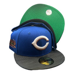 Cincinnati Reds Blue Cappy Black Camo American Ball Park Patch Green UV New Era 59FIFTY Fitted Hat