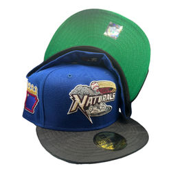 NW Arkansas Naturals Cappy Black Camo State Crown Patch Green UV New Era 59FIFTY Fitted Hat