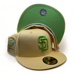 San Diego Padres Yellow 25th Anniversary Patch Lime Green UV New Era 59FIFTY Fitted Hat