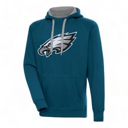 Philadelphia Eagles Green Embroidered Logo Antigua Victory Hoodie