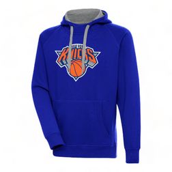 New York Knicks Blue Embroidered Logo Antigua Victory Hoodie