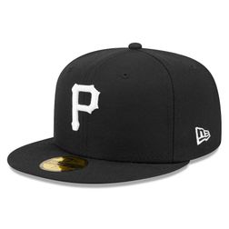 Pittsburgh Pirates Black and White Basic New Era 59FIFTY Fitted Hat